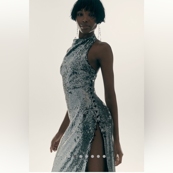 🎉SUPER RARE🎉 Anthropologie NWT MISHA Matilda Sequin Maxi Dress size L. - Picture 4 of 12